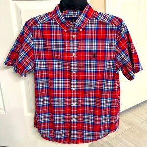 Boys Ralph Lauren Polo Short Sleeve Button Down Shirt Size 14/16